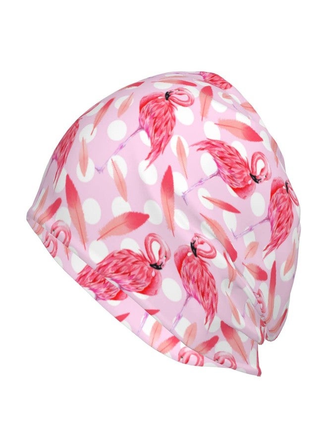 Giinly Flamingo Pink Beanie Cap Cancer Turban Headwear Hats for Women Men - Image 1